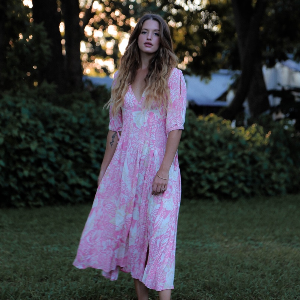 Free people pink floral dress